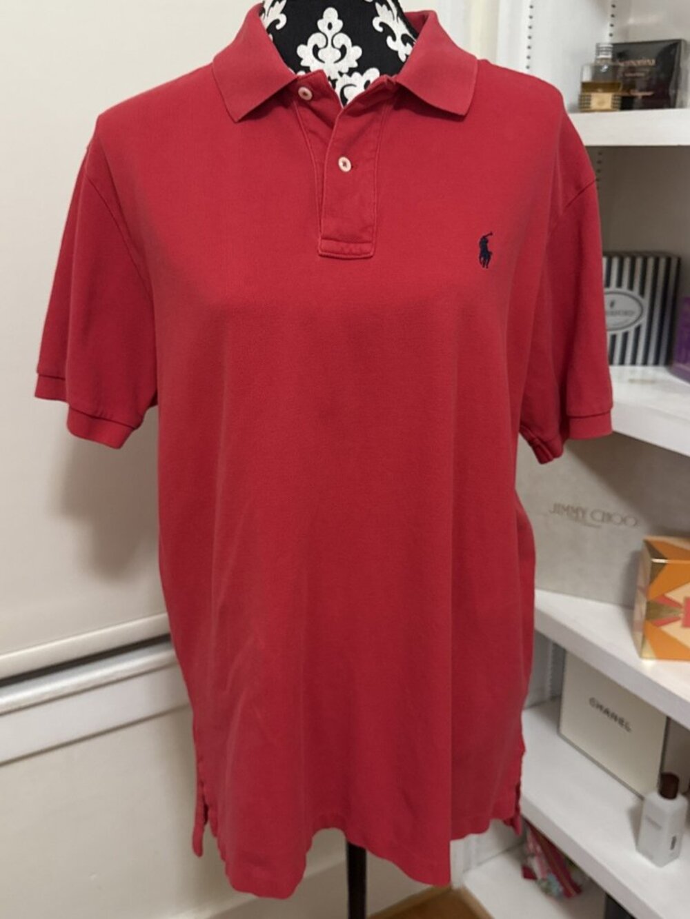 Vintage 90s 00S Polo By Ralph Lauren Mens Shirt Size L Red Stretch Performance